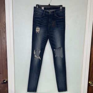 Flying Monkey Mid-Rise Skinny Distressed Whiskered Jeans Style Y1352R Sz 28 NWT!